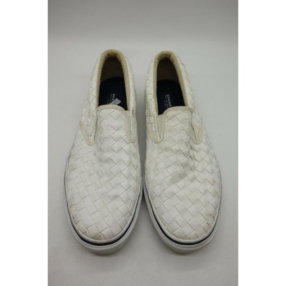 Sperry Top Sider White Woven Casual Slip on Loafers Shoes Men\'s 11.5 M main image 4